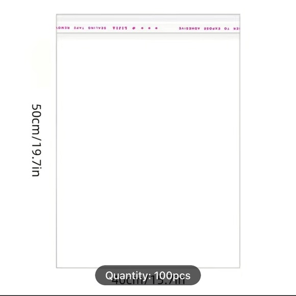 50pcs, Transparent Resealable Sealed Plastic Bag - Picture 2 of 5